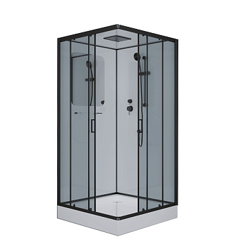 Душевая кабина Niagara Premium 69020134QBLACK 100х100 квадратная с крышей ориентация универсальная